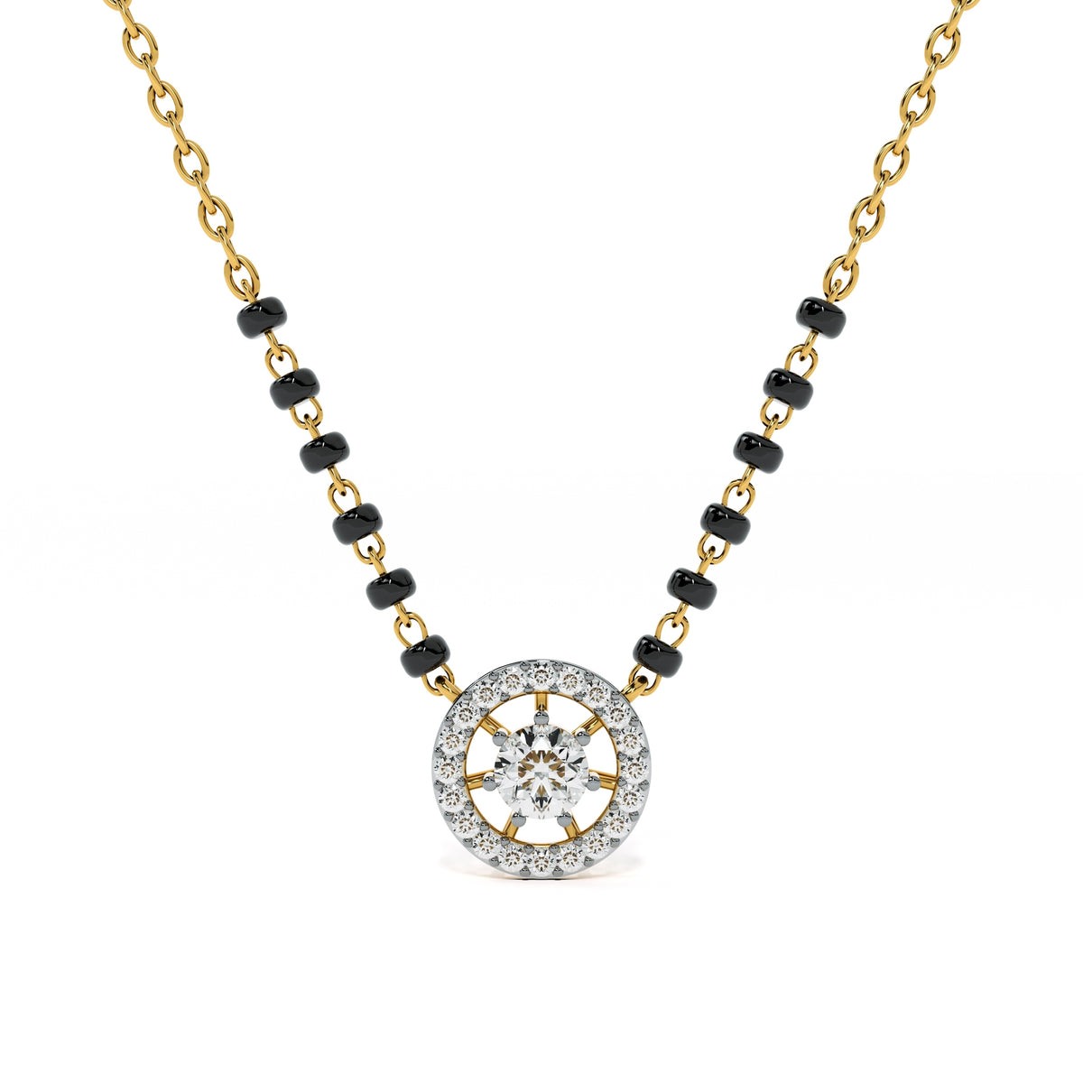 Dazzle Glow Round 9KT Gold Laboratory Grown Diamond Mangalsutra