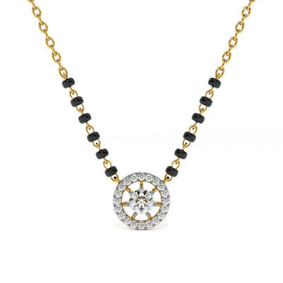 Dazzle Glow Round 9KT Gold Lab Grown Diamond Mangalsutra