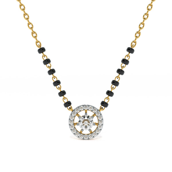 Dazzle Glow Round 9KT Gold Lab Grown Diamond Mangalsutra