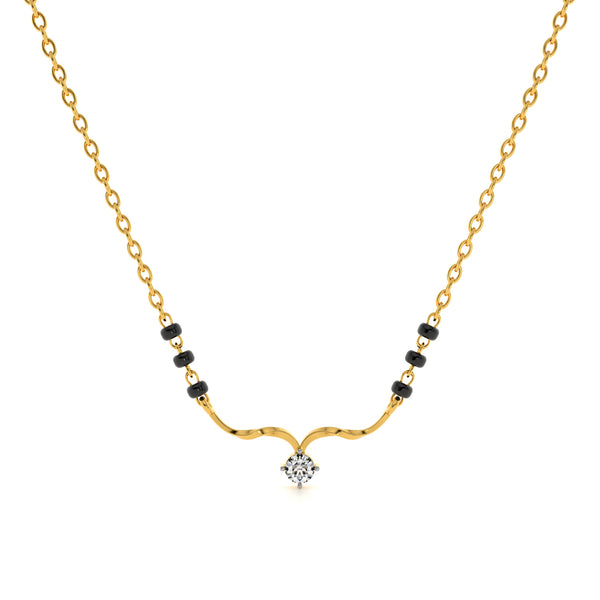 Solitaire Grace Bar 9KT Gold Lab Grown Diamond Mangalsutra