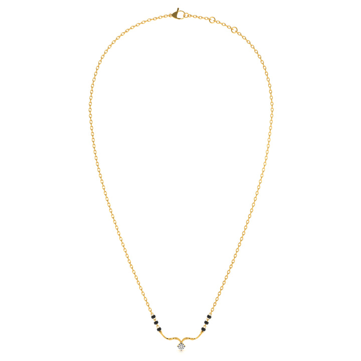 Solitaire Grace Bar 9KT Gold Lab Grown Diamond Mangalsutra - 2