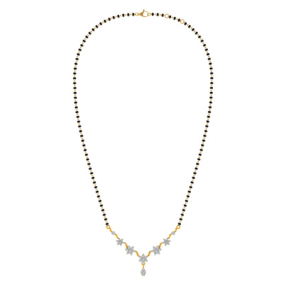 Timeless Petal Glow 9KT Gold Lab Grown Diamond Mangalsutra