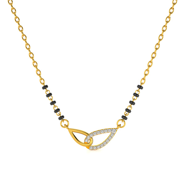Interlock Bond Loop 9KT Gold Lab Grown Diamond Mangalsutra