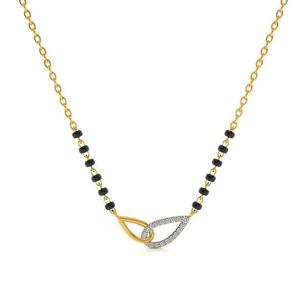 Interlock Bond Loop 9KT Gold Lab Grown Diamond Mangalsutra