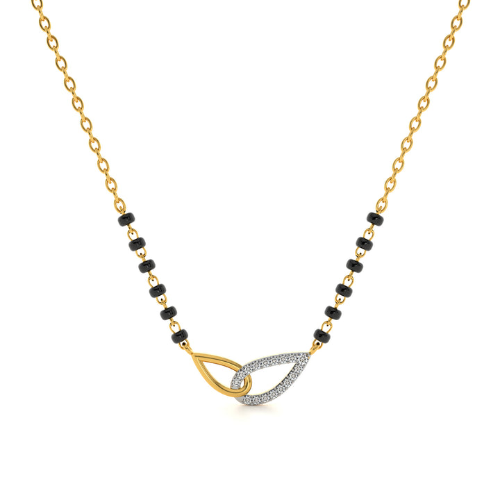 Interlock Bond Loop 9KT Gold Lab Grown Diamond Mangalsutra - 1