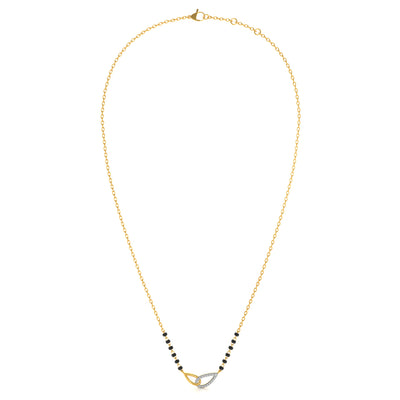 Interlock Bond Loop 9KT Gold Lab Grown Diamond Mangalsutra