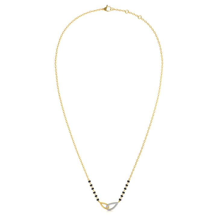 Interlock Bond Loop 9KT Gold Lab Grown Diamond Mangalsutra - 2