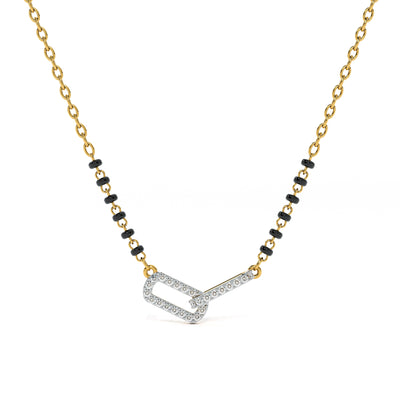 Eternal Interlocked Frame 9KT Gold Lab Grown Diamond Mangalsutra