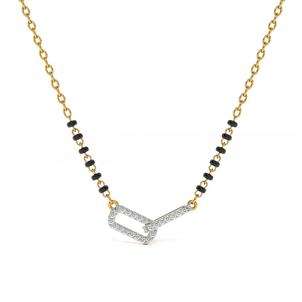 Eternal Interlocked Frame 9KT Gold Lab Grown Diamond Mangalsutra