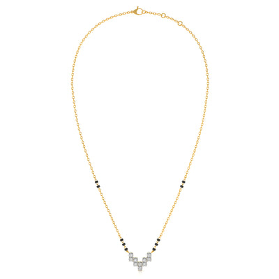 Elegant Geometric 9KT Gold Lab Grown Diamond Mangalsutra