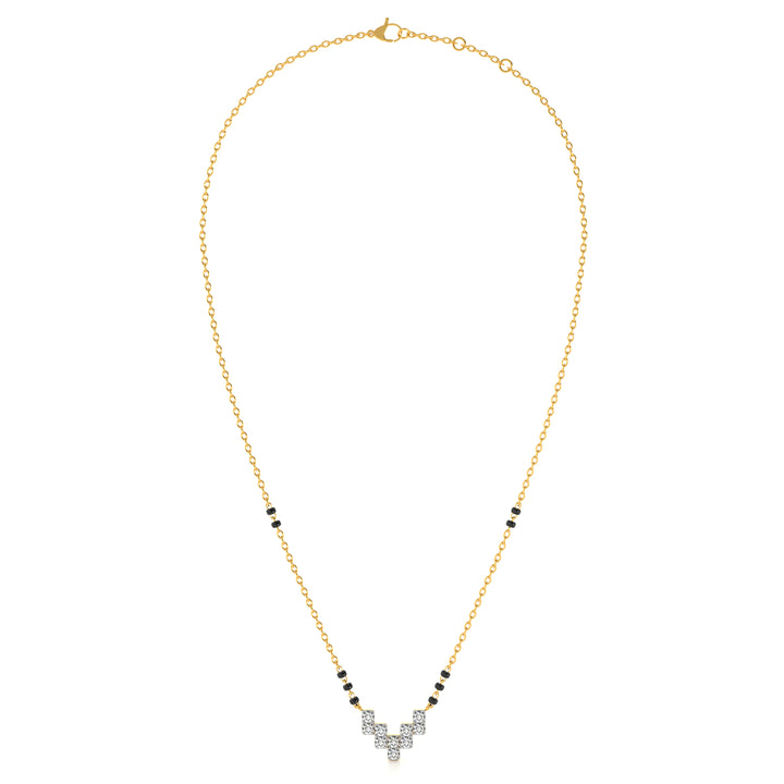 Elegant Geometric 9KT Gold Lab Grown Diamond Mangalsutra - 2