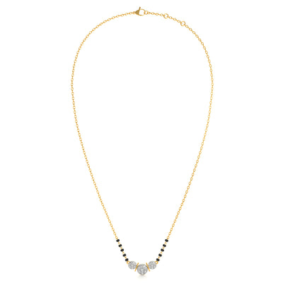 Radiant Triple Stone 9KT Gold Lab Grown Diamond Mangalsutra