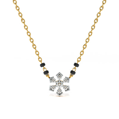 Floral Star 9KT Gold Lab Grown Diamond Mangalsutra