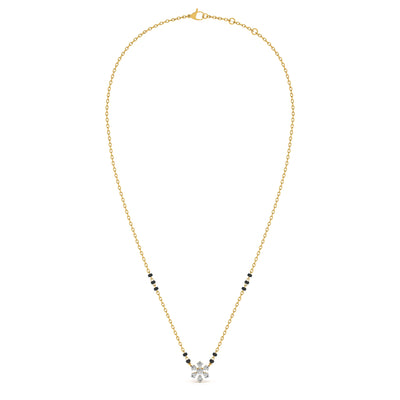 Floral Star 9KT Gold Lab Grown Diamond Mangalsutra