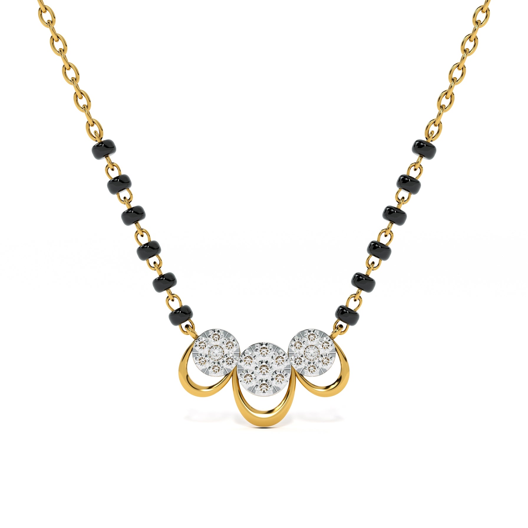 Graceful Dual Circle 9KT Gold Laboratory Grown Diamond Mangalsutra