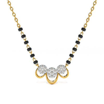 Graceful Dual Circle 9KT Gold Lab Grown Diamond Mangalsutra