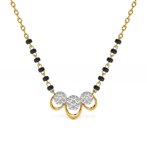 Graceful Dual Circle 9KT Gold Lab Grown Diamond Mangalsutra