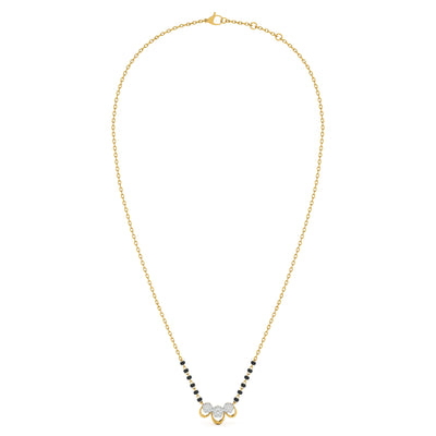 Graceful Dual Circle 9KT Gold Lab Grown Diamond Mangalsutra