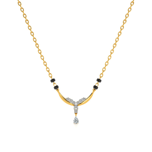 The Delicate Drop 9KT Gold Lab Grown Diamond Mangalsutra