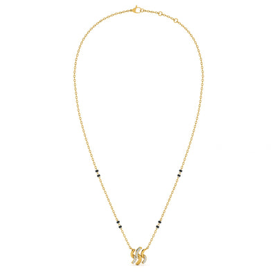 Twist Wave 9KT Gold Lab Grown Diamond Mangalsutra