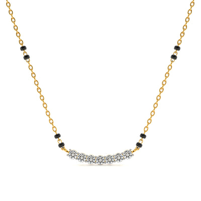 Eternal Curve Glow 9KT Gold Lab Grown Diamond Mangalsutra