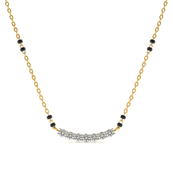 Eternal Curve Glow 9KT Gold Lab Grown Diamond Mangalsutra