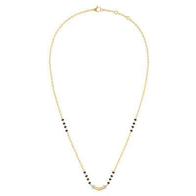 Twin Blossom 9KT Gold Lab Grown Diamond Mangalsutra