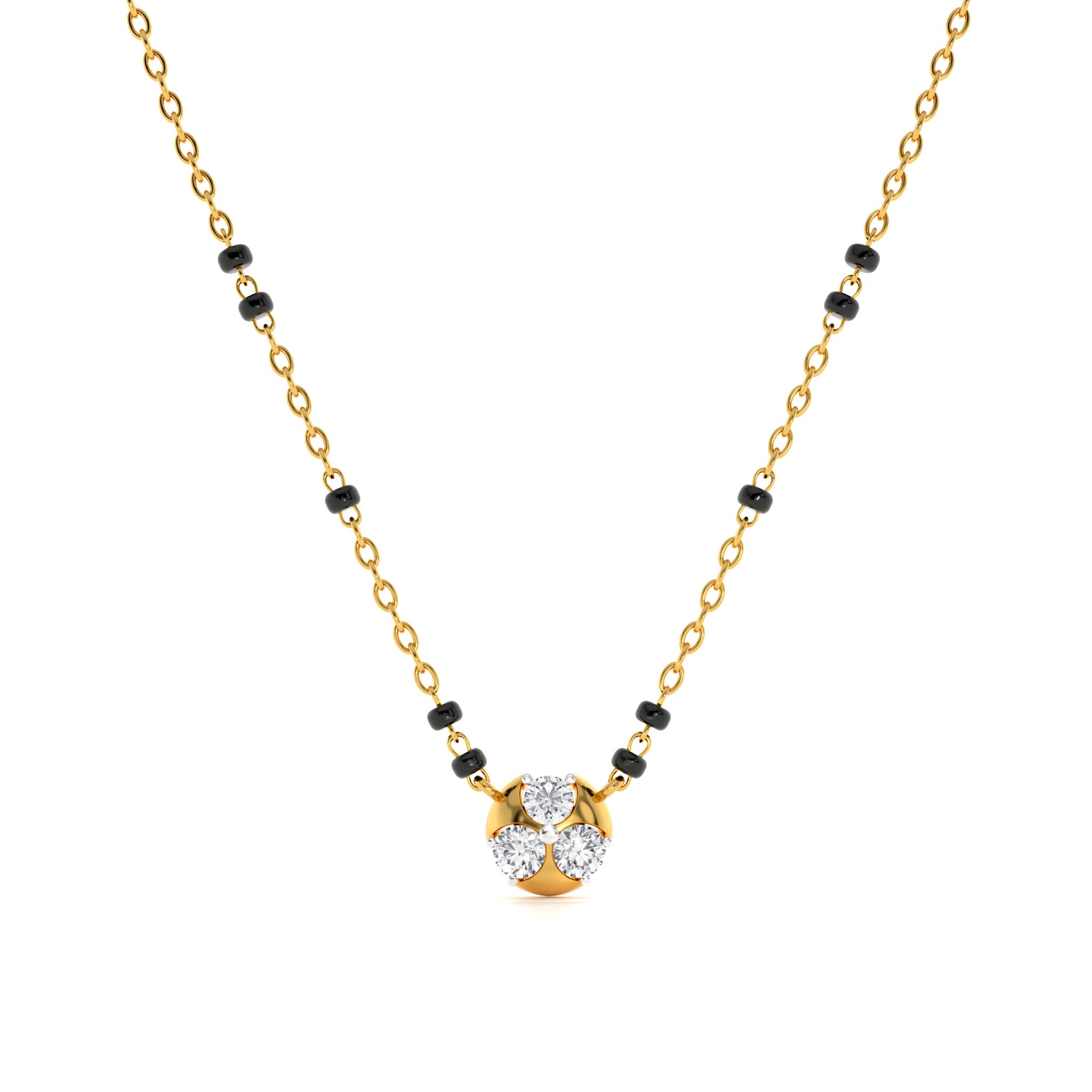 Crystal Bloom 9KT Gold Laboratory Grown Diamond Mangalsutra