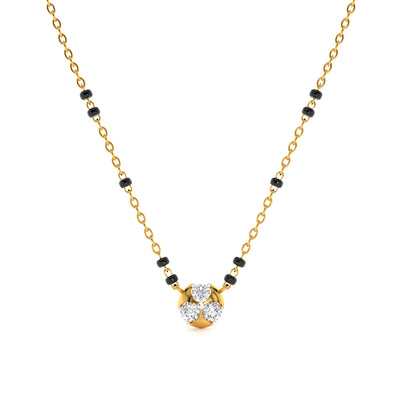 Crystal Bloom 9KT Gold Lab Grown Diamond Mangalsutra