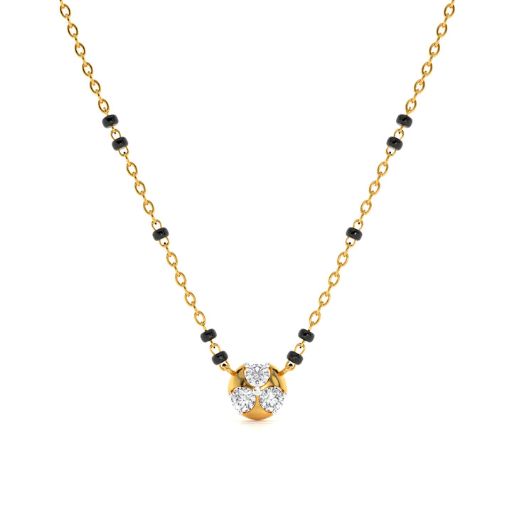 Crystal Bloom 9KT Gold Lab Grown Diamond Mangalsutra - 1