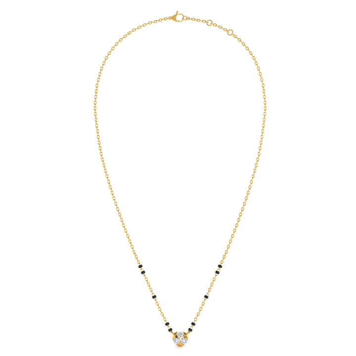 Crystal Bloom 9KT Gold Lab Grown Diamond Mangalsutra - 2