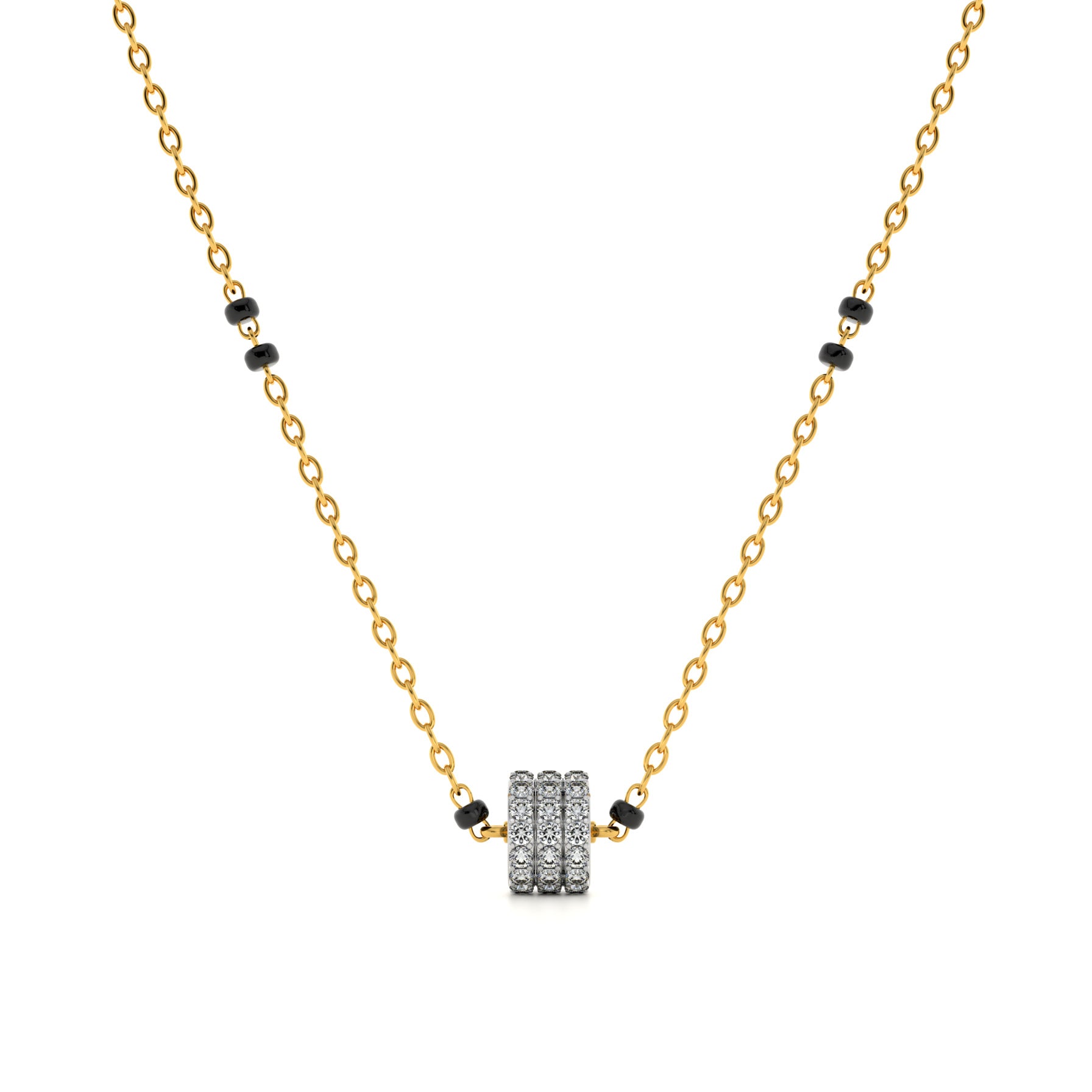 Lattice Gleam 9KT Gold Laboratory Grown Diamond Mangalsutra