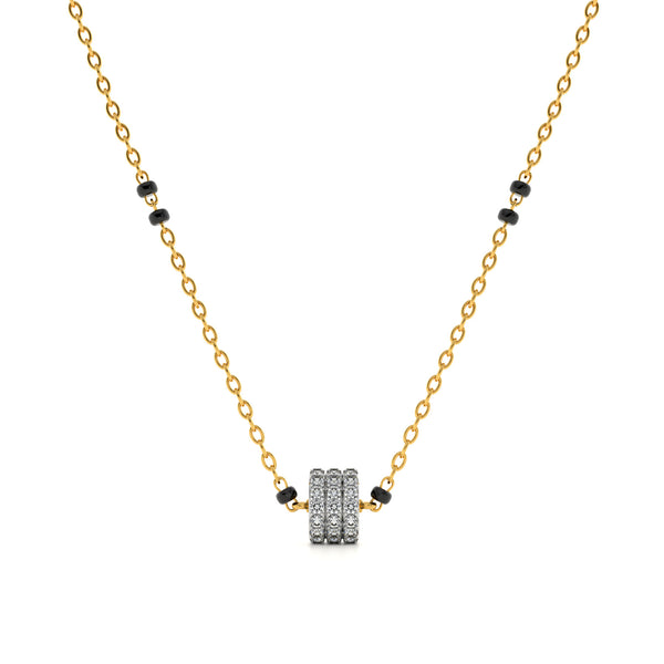 Lattice Gleam 9KT Gold Lab Grown Diamond Mangalsutra
