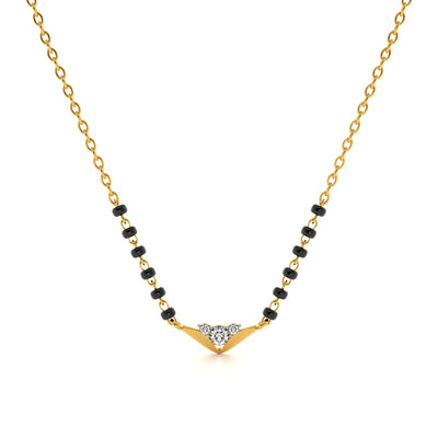 Regal Chevron 9KT Gold Lab Grown Diamond Mangalsutra