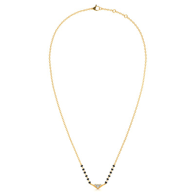 Regal Chevron 9KT Gold Lab Grown Diamond Mangalsutra