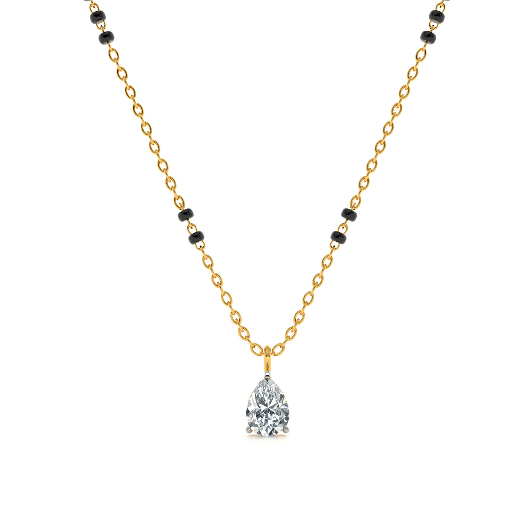 Dewlight Drop 9KT Gold Laboratory Grown Diamond Mangalsutra
