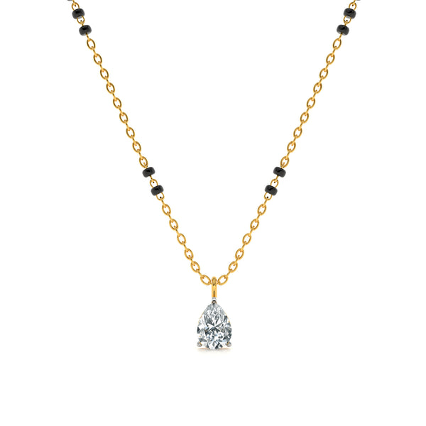 Dewlight Drop 9KT Gold Lab Grown Diamond Mangalsutra