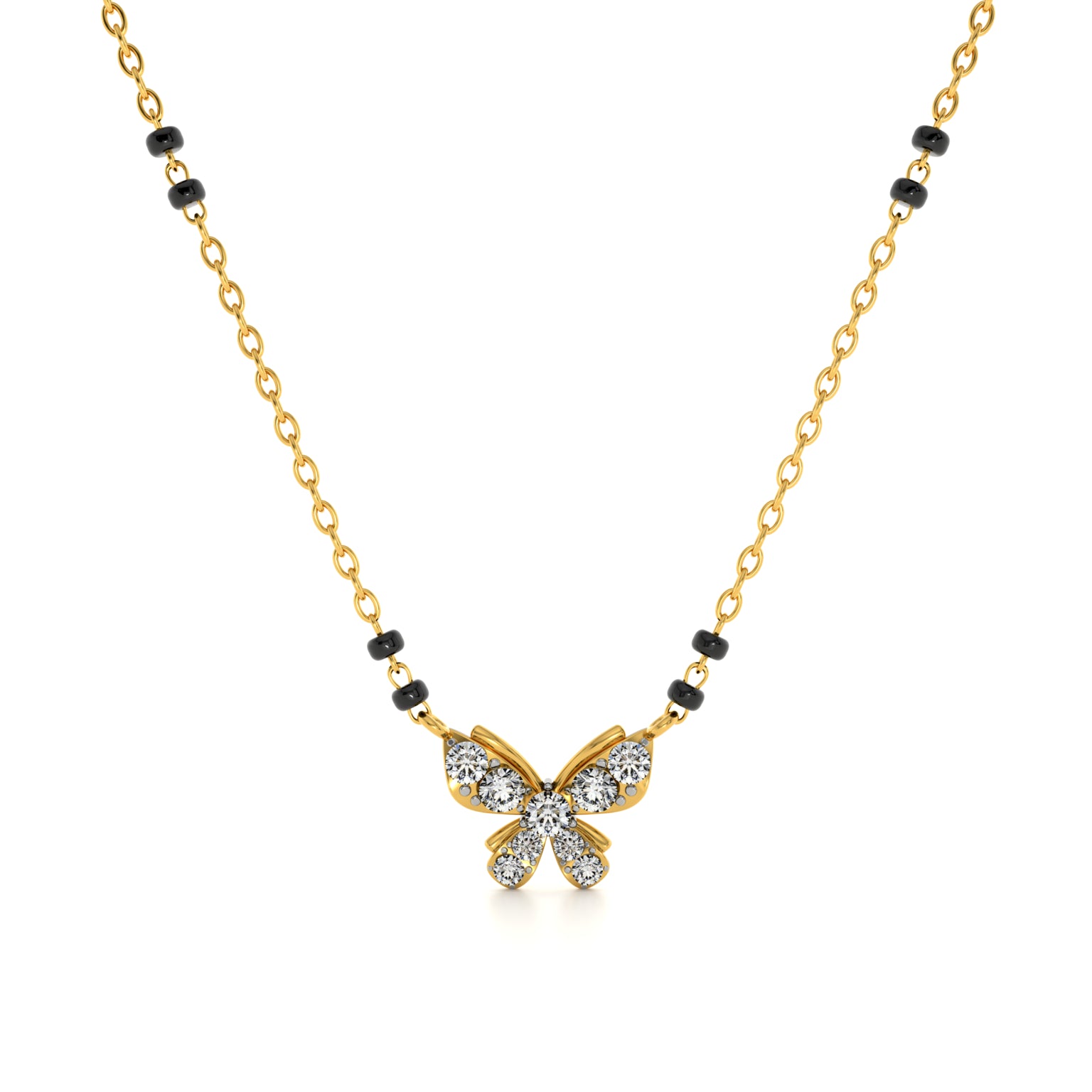 Wings of Grace 9KT Gold Laboratory Grown Diamond Mangalsutra
