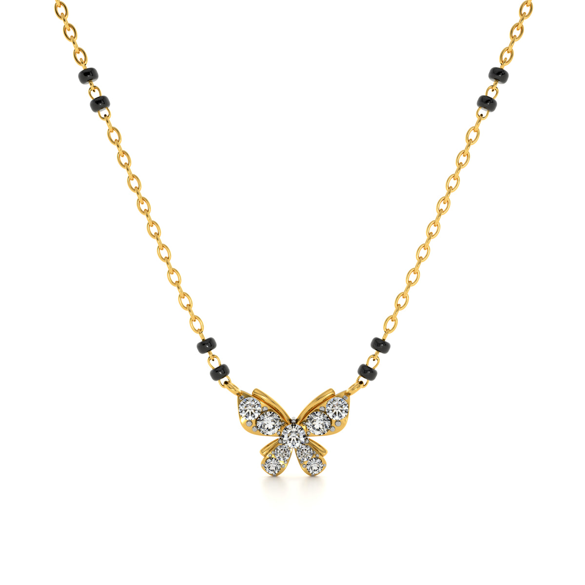 Wings of Grace 9KT Gold Laboratory Grown Diamond Mangalsutra