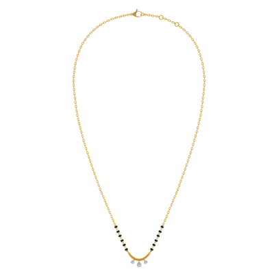 Crescent Bond 9KT Gold Lab Grown Diamond Mangalsutra