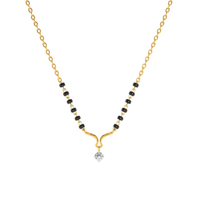 Bondflow Curve 9KT Gold Lab Grown Diamond Mangalsutra