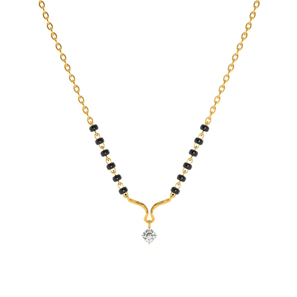 Bondflow Curve 9KT Gold Lab Grown Diamond Mangalsutra