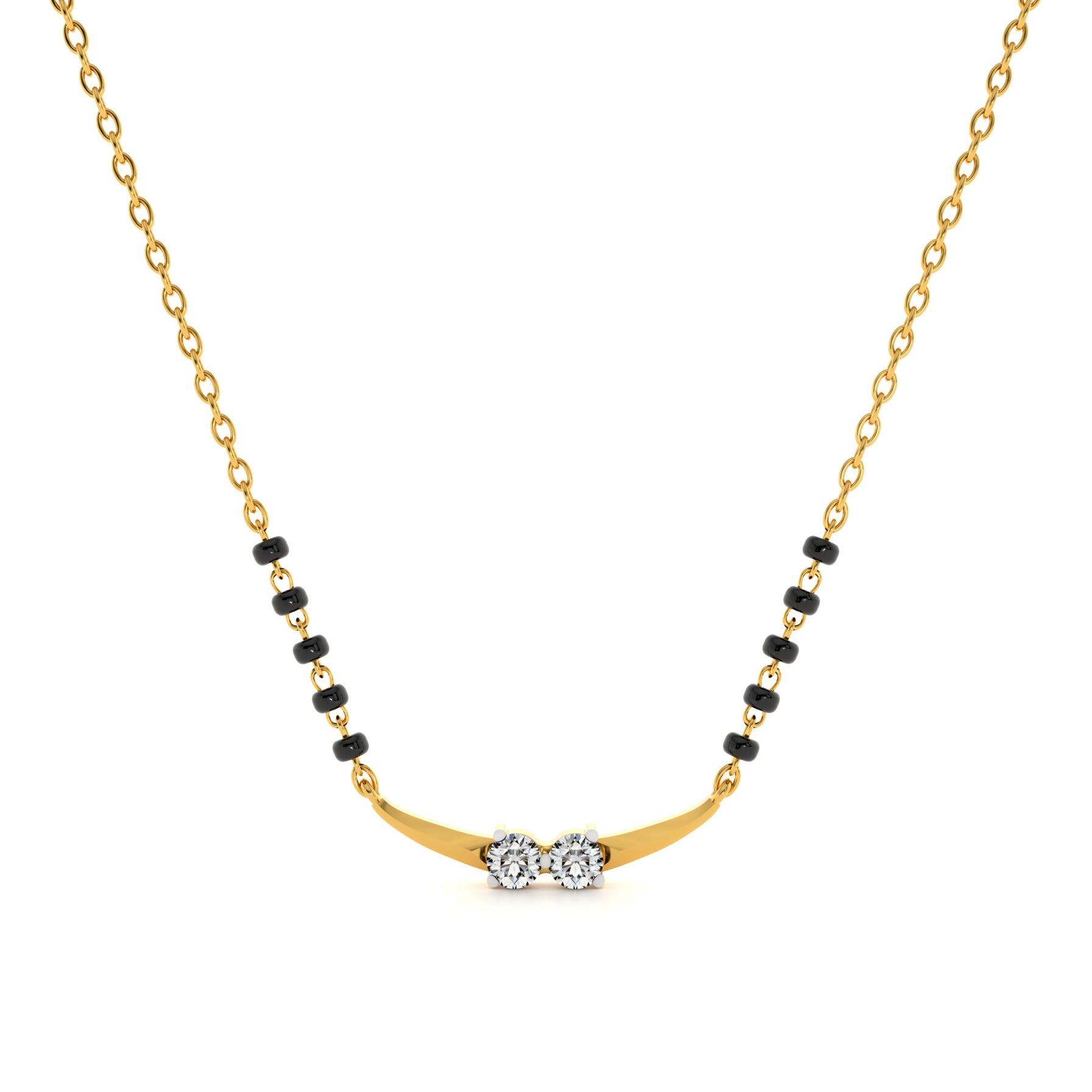 Couplet Charm Arc 9KT Gold Laboratory Grown Diamond Mangalsutra