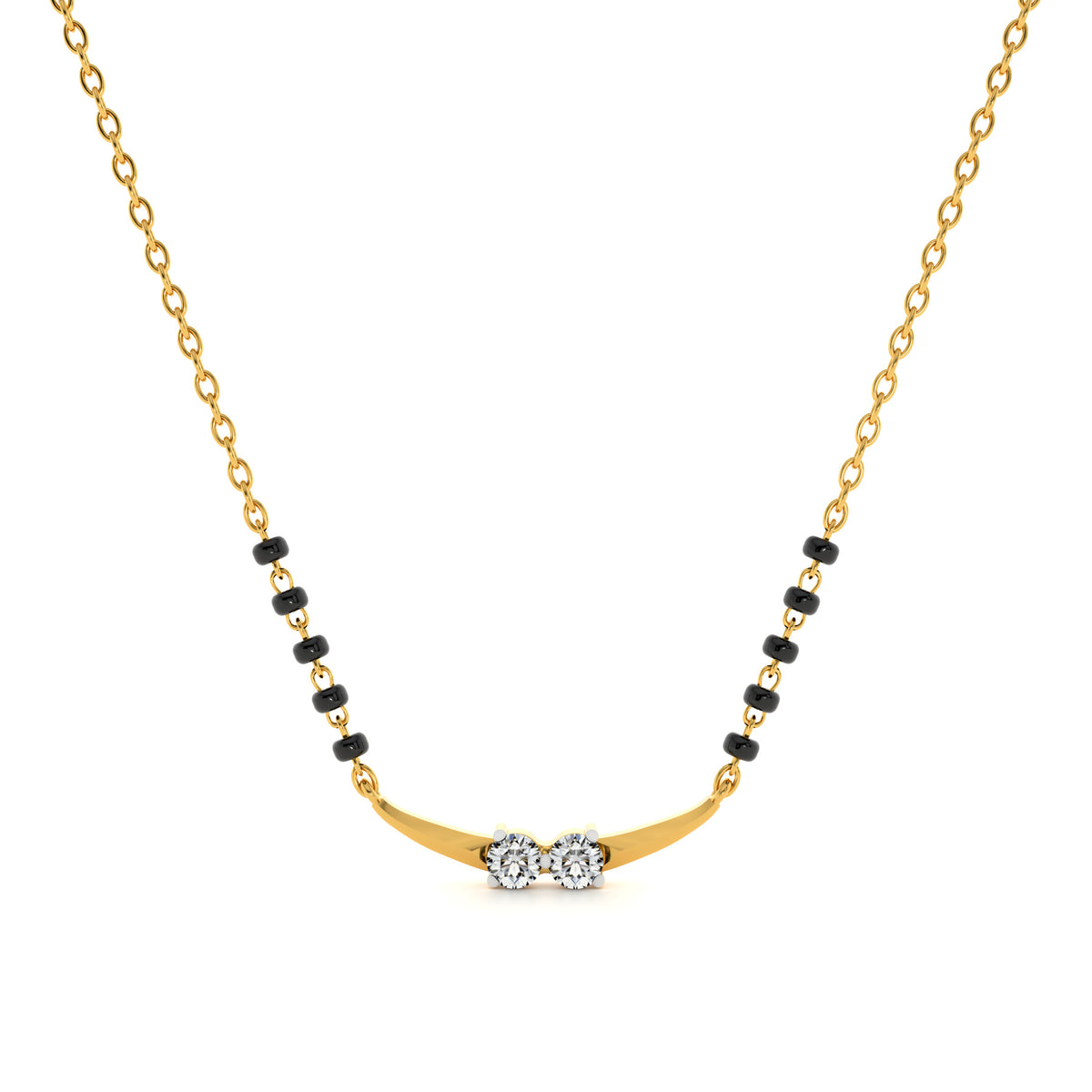 Couplet Charm Arc 9KT Gold Laboratory Grown Diamond Mangalsutra