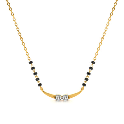Couplet Charm Arc 9KT Gold Lab Grown Diamond Mangalsutra