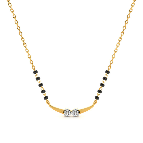 Couplet Charm Arc 9KT Gold Lab Grown Diamond Mangalsutra