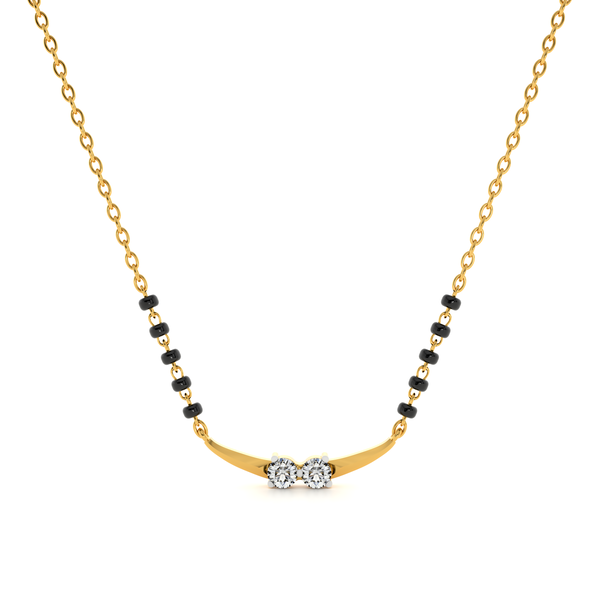 Couplet Charm Arc 9KT Gold Lab Grown Diamond Mangalsutra