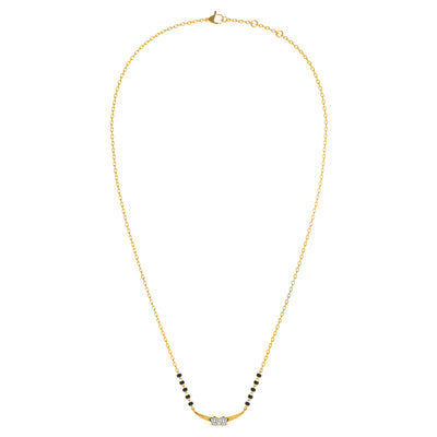 Couplet Charm Arc 9KT Gold Lab Grown Diamond Mangalsutra