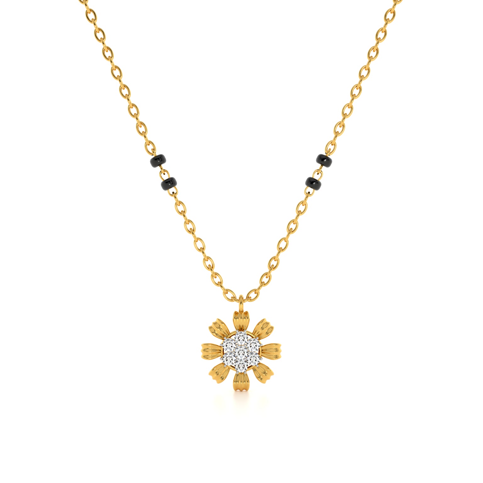 Petalburst Glow 9KT Gold Laboratory Grown Diamond Mangalsutra