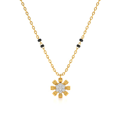 Petalburst Glow 9KT Gold Lab Grown Diamond Mangalsutra